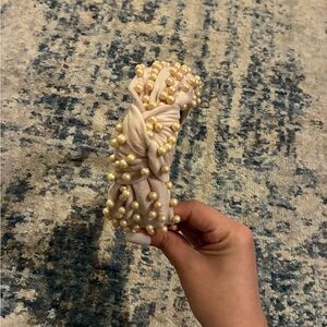 Lele Sadoughi Pearl-Embellished Pink Headband